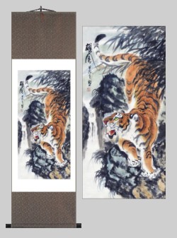 Silkesmålning Tiger