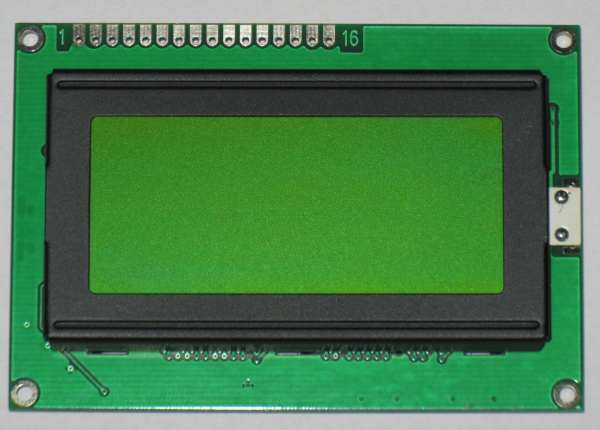 LCD 16x4 svart med gulgrön backlight
