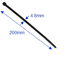 Buntband 4.8 x 200mm Nylonlås UV
