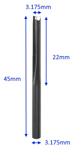 Rak 2 skär D:3.175mm