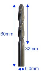 Fräs Ballnose D:6.0mm L= 32mm