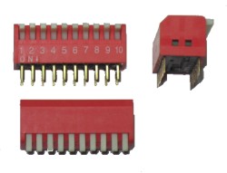 Dipswitch 10 pol vinklad 90°