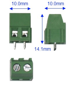 2 polig skruvplint 5.0mm delning